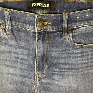 Express Mid Rise Stretch Skinny Legging Jeans Blue Denim Size 10S Short Inseam